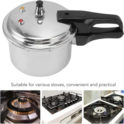 Vista 4 de Tyenaza Olla a presión de acero inoxidable de 3 litros, compatible con inducción, estufa de gas, cocción instantánea