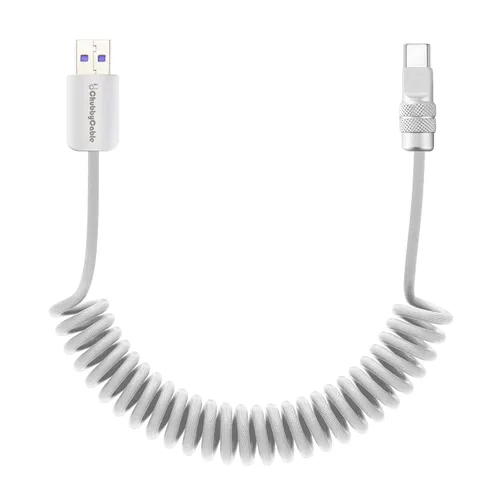 Vista 38 de chubbycable Curly Chubby - Cable de carga rápida USB C en espiral de 240 W, cable de carga retráctil trenzado duradero para automóvil compatible