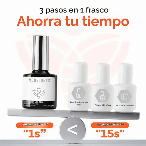 Vista 3 de modelones Juego de capa base de gel con deshidratador de uñas e imprimación 3 en uno Imprimación deshidratadora de uñas 3 en uno y capa base superior