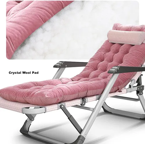 Vista 6 de 52cm Wide Reclining Chair Patio Adjustable Lounge Chair with Massage Armrest & Cotton Pad - Ferroalloy,Grape Purple