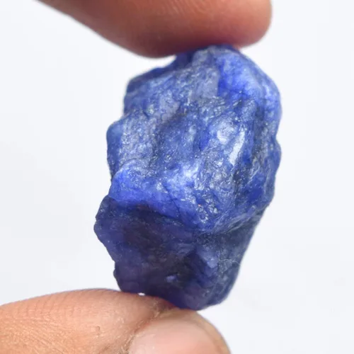 Vista 3 de GEMHUB Zafiro azul de 43.00 quilates con certificación natural, cristales curativos en bruto, piedras preciosas de zafiro azul para joyas, Gema, azul