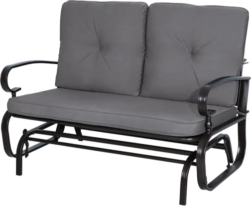 Vista 9 de Incbruce Silla Mecedora Deslizante para Exteriores Banco Deslizante de Patio para 2 Personas, Asiento Loveseat de Porche Juego de Sillas de Patio