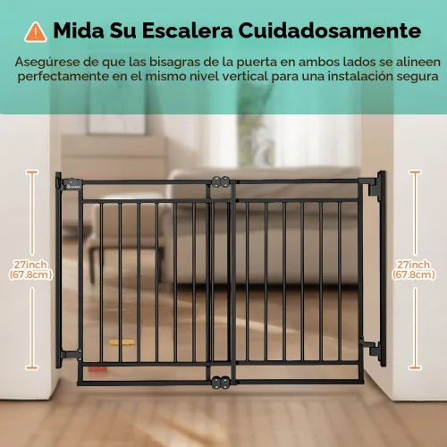 Vista 7 de COMOMY - Puerta de bebé de 27.5-43 pulgadas, sin barra inferior para escaleras y puertas