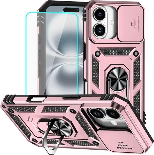 Vista 31 de HNHYGETE Funda para iPhone 12 Pro Max con protector de pantalla: [grado militar de 20 pies probada en caídas] Funda protectora para cámara Negro