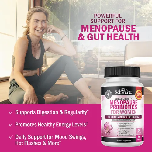 Vista 4 de BioSchwartz Suplemento probiótico para la menopausia para mujeres (suministro de 2 meses) más multivitamínico diario para mujeres de 50 años o más