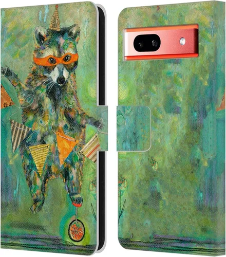 Vista 11 de Head Case Designs Officially Licensed Wyanne Blue Watercolour Bear Animals 2 Leather Wallet Case Compatible with Google Pixel 7a