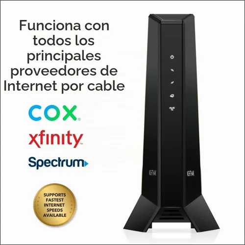 Vista 3 de NETGEAR Nighthawk Multi-Gig Cable Modem (CM2000) - Compatible con todos los proveedores de cable, incluyendo Xfinity, Spectrum, Cox - para planes