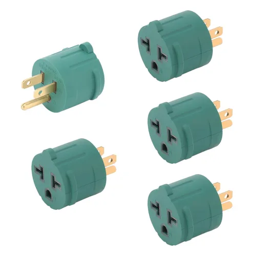 Vista 6 de Adaptador de Enchufe Nema de 15 Amperios a 20 Amperios Certificado NEMA 5-15P a 5-15/20R +6-15/20R (Combinación 20Amp T Blade) Enchufe Doméstico