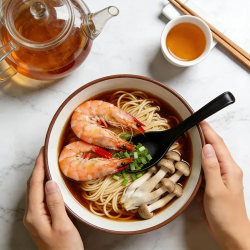 Vista 8 de Kyraton Juego de 24 cucharas de sopa asiática con mango largo fácil de sostener, cuchara japonesa de plástico irrompible para ramen, wonton chino