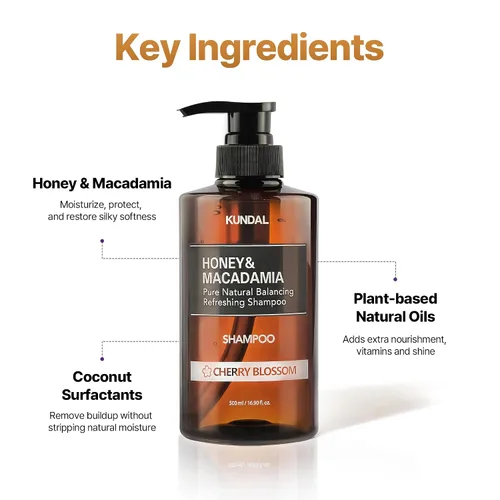 Vista 6 de KUNDAL Honey & Macadamia - Juego de regalo de champú y acondicionador coreano para el cuidado del cabello, edición limitada, vainilla ámbar, 10.14