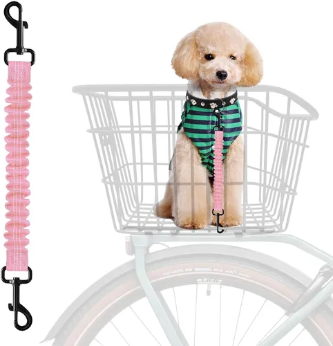 Vista 10 de Cinturón de seguridad para perro para cesta de bicicleta, correa de Dispositivo único de bloqueo rápido que se adapta a la mayoría de canastas