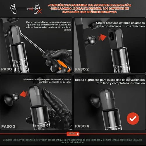 Vista 8 de A-Premium - Soportes de elevación de compuerta trasera para Jeep Cherokee XJ 1995-1996, juego de 2 piezas Compatible con Jeep Cherokee XJ