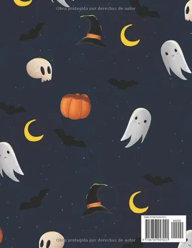 Vista 2 de Cuaderno de bocetos Cuaderno con espeluznante diseño de Halloween Grande, 8,5x11, 120 páginas, para dibujar, libro de bolsillo para mujeres, hombres