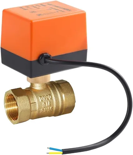 Vista 8 de Válvula de bola motorizada, válvula de bola eléctrica de latón DN20 de 3/4", válvula de agua de 3 cables DC12V/24V con puerto estándar