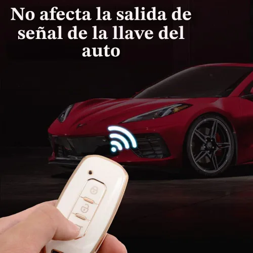 Vista 4 de SANRILY Funda suave para llavero de Ford Territory 2023-2020 Titanio/EV de 3 botones con llavero de TPU beige