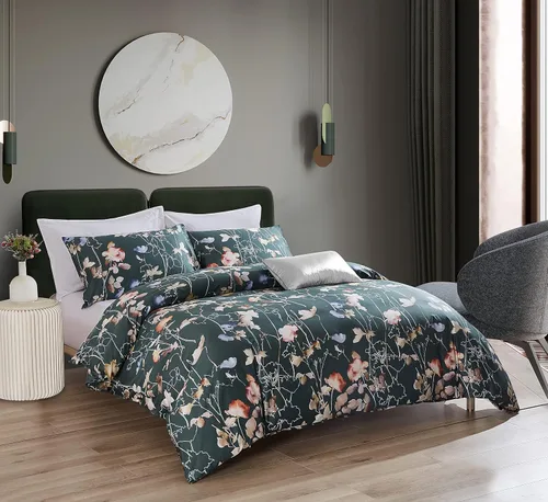 Vista 15 de Juego de funda de edredón de 3 piezas con estampado de mariposas, fondo blanco (mariposa, Queen)