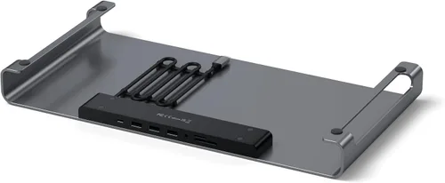 Vista 2 de Satechi - Soporte para monitor USB-C Hub, 3 puertos USB 3.0, para computadoras de escritorio USB-C data port, micro/SD card readers, audio jack
