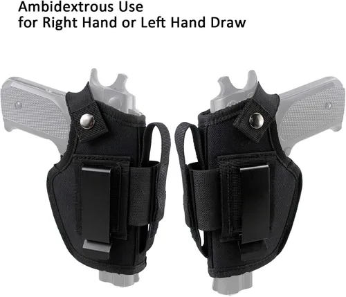Vista 3 de Funda de transporte oculta IWB OWB con ranura para cargador Clip de metal, mano derecha e izquierda, se adapta a pistolas subcompactas a grandes