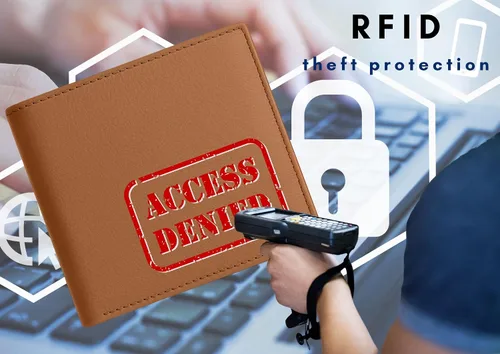 Vista 17 de Bullz RFID bloqueo de señal de protección contra robo de cuero grande grueso de seguridad para hombre cartera, Negro