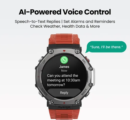 Vista 2 de Amazfit Repuesto renovado T-Rex 3 Reloj inteligente militar resistente 48mm, GPS, mapas sin conexión, resistente al agua 100m, reloj inteligente