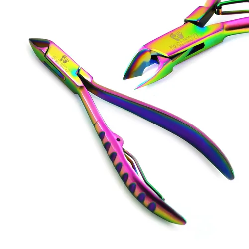 Vista 2 de Kit de manicura y pedicura profesional de 5 piezas, multicolor, empujador de cutículas, pinzas, pinzas, pinzas, pinzas, varita mágica