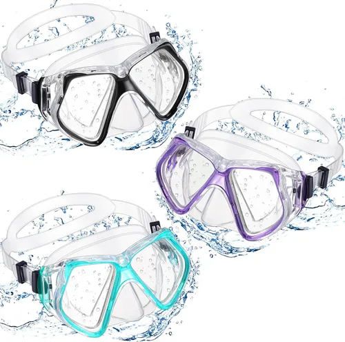 Vista 13 de Fabbay Gafas de buceo con cubierta para la nariz, gafas de natación para adultos, esnórquel, paquete de gafas de natación para jóvenes, hombres