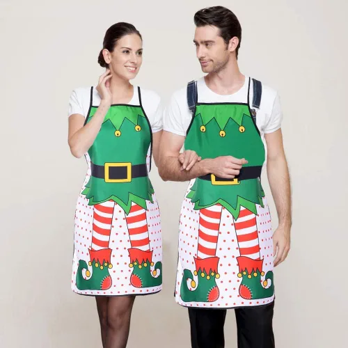 Vista 3 de Lvydec Delantal de cocina de Navidad, 1 Paquete