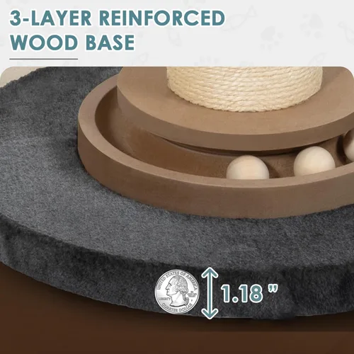Vista 6 de Poste rascador para gatos resistente, 35 pulgadas de alto, torre de árbol para gatos con bola colgante para gatos de interior y adultos, poste