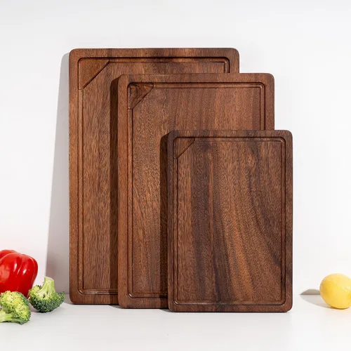 Vista 7 de Fun Memories Tabla de cortar de nogal negro para cocina, tabla reversible grande de bloque de carnicero, tabla de cortar de madera grande tabla