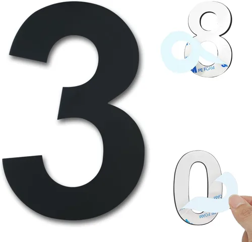 Vista 38 de Números de casa autoadhesivos – Números de puerta de acero inoxidable de 6 pulgadas para exteriores – Número de casa grande y moderno, número