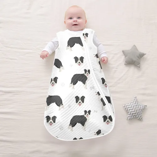 Vista 6 de vvfelixl Unisex Border Collie Black Baby Sleeping Bag,Baby Wearable Blanket,Babies Sleep Sack,Sleep Suit for Toddler Infant Newborn 0-6 Months