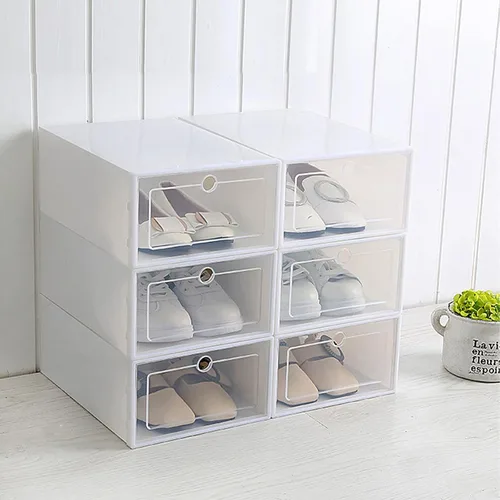 Vista 3 de LOYALHEARTDY Paquete de 20 cajas de almacenamiento de zapatos, organizador de zapatos apilable de plástico transparente para armario, organizador
