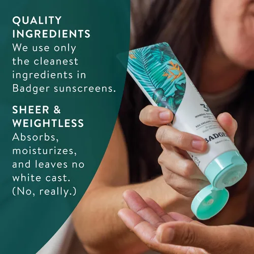 Vista 6 de Badger Combo mineral de protección solar diaria y facial, SPF 30, protectores solares minerales orgánicos ligeros con óxido de zinc, lociones