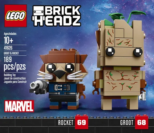 Vista 3 de LEGO BrickHeadz Groot & Rocket Kit de construcción, multicolor