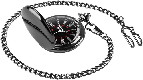 Vista 5 de Tiong Reloj de bolsillo de aleación vintage suave con cadena de números romanos a escala