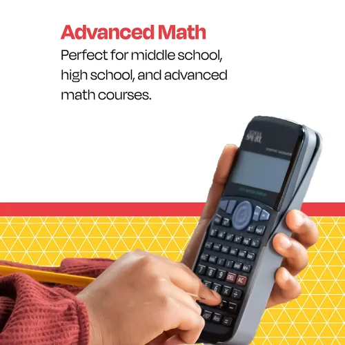 Vista 8 de School Smart CS-209 Calculadora científica de dígitos con pantalla digital extragrande, negro