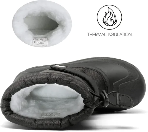 Vista 2 de NORTIV 8 Botas de nieve para niños y niñas, impermeables, para clima frío, botas clásicas para senderismo al aire libre (niños pequeñosniños grandes)
