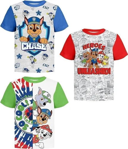 Vista 4 de Camiseta gráfica de Patrulla Canina (conjuntos) Marshall Chase Rubble Rocky Skye Everest Zuma para ropa de niños de cumpleaños a niños