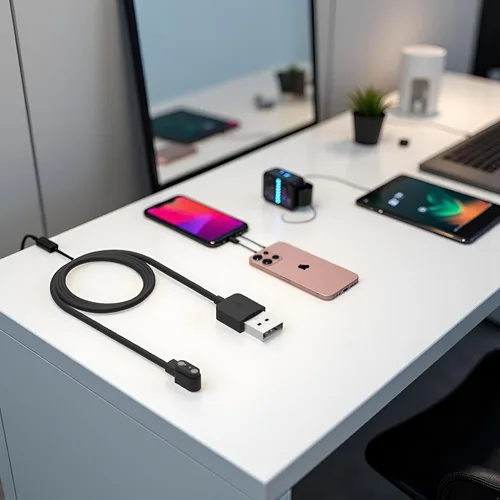 Vista 4 de Compatible con cargador de reloj inteligente Da Fit, cable de carga USB de repuesto para reloj inteligente, reloj inteligente, cables de repuesto