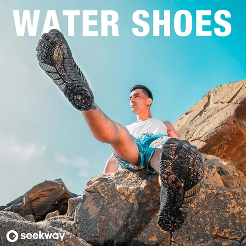 Vista 8 de SEEKWAY - Zapatos para usar en agua para adultos, unisex, tipo calcetín, de secado rápido, que brindan sensación de pies descalzos para la playa