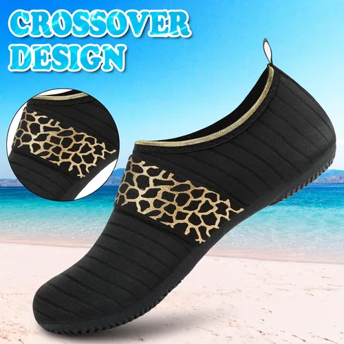 Vista 3 de VIFUUR Zapatos de agua para mujer y hombre, calcetines acuáticos para yoga, interiores y exteriores, playa, natación, surf, ejercicio