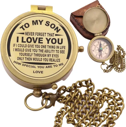 Vista 6 de Compass Gift for Mom/Dad, Vintage Engraved Pocket Compass Customized Gifts for Women/Men, Boy, Girl, Son, Daughter, Grandson & Granddaughter