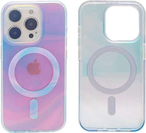Vista 5 de Funda magnética compatible con iPhone 15 Pro de 6.1 pulgadas 2023 para carga MagSafe, TPU suave, parachoques delgado, a prueba de golpes, bonita