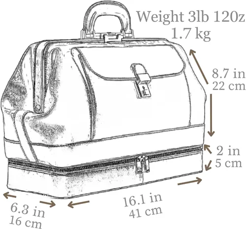 Vista 7 de Time Resistance Bolso médico de cuero - Bolso médico italiano hecho a mano - Bolso estilo vintage - Maletín de cuero real
