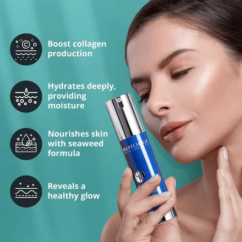 Vista 3 de Repechage C Serum - Suero facial de algas marinas, hidratación diaria antioxidante y rica en vitaminas para todo tipo de piel, textura ligera