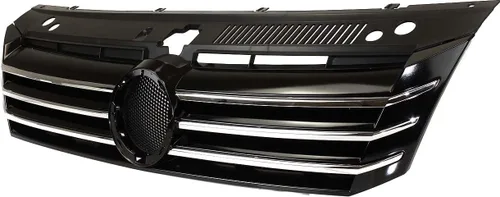 Vista 2 de Evan Fischer Conjunto de rejilla compatible con Volkswagen Passat 2012-2015 pintado negro carcasa e inserto