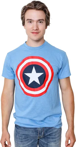 Vista 5 de Marvel Captain America Distressed Shield Logo - Camiseta para hombre