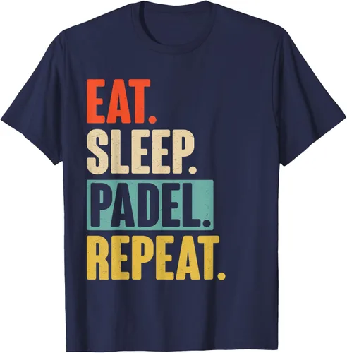 Vista 68 de Eat Sleep Padel Repeat - Camiseta de pádel retro vintage, Negro