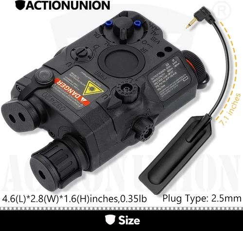 Vista 5 de ACTIONUNION Airsoft PEQ-15 - Láser IR + láser rojo visible + linterna LED blanca Visible Red Laser + Invisible IR Laser + LED Flashlight, with