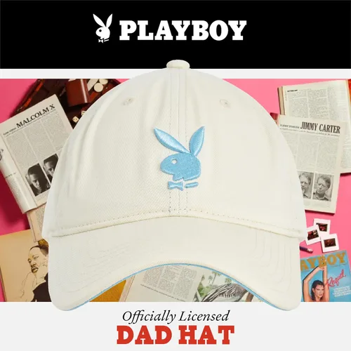 Vista 2 de Concept One Playboy - Gorra de béisbol ajustable de sarga de algodón con ala curvada